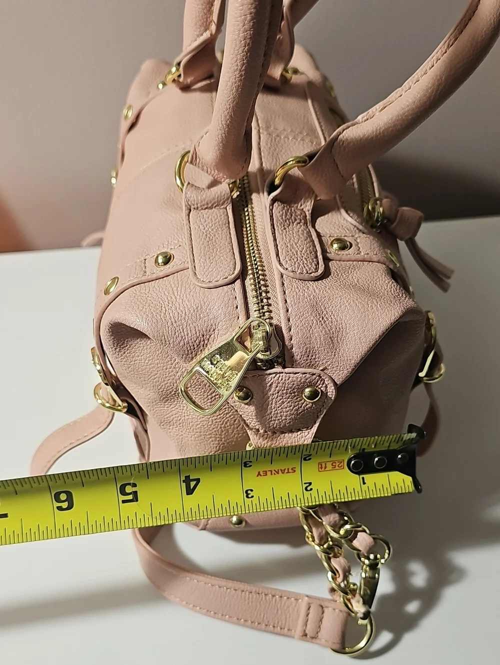 Steve Madden Pink Studded Barrel Bag